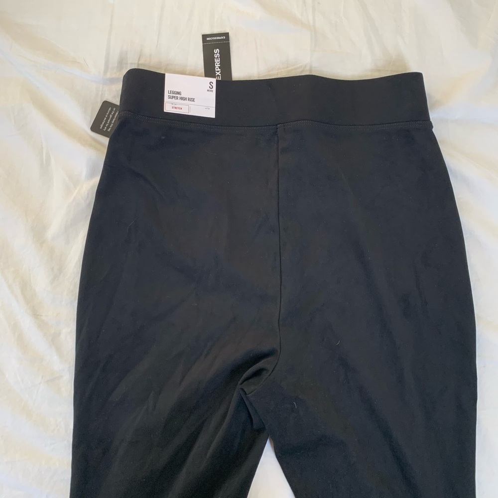 NWT express black faux suede super high rise legging xs or s petite